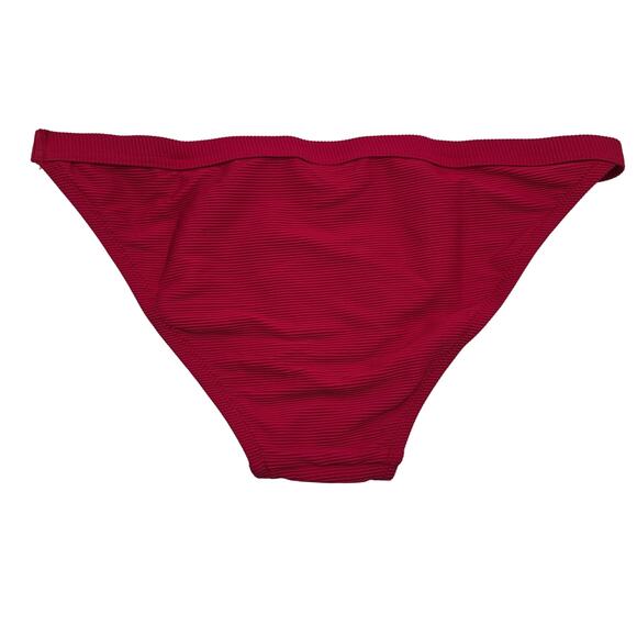 J. Crew Womans size S Ribbed Trim Hipster Full Coverage Bikini Bottom Pink NEW - Picture 3 of 8